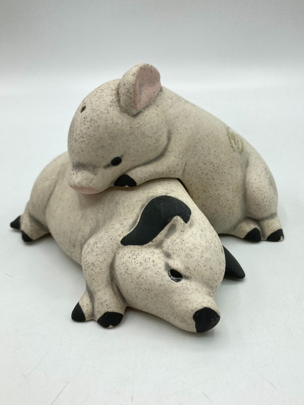 KEA Studio Canada Sleeping Cuddle Pigs Salt & Pepper Shakers Handmade Stoneware